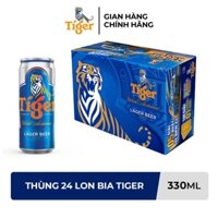 [HỎA TỐC HCM] Thùng 24 Lon Bia Tiger Nâu 330ml/Lon