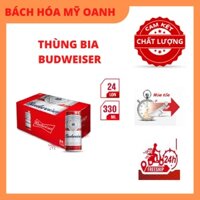 HỎA TỐC HCM - Thùng 24 Lon Bia Budweiser Sleek Can Chính Hãng (330ml/ lon)