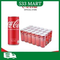 [HỎA TỐC HCM] Thùng 24 Lon nước ngọt Coca-Cola Vị Nguyên Bản Original Lon 320ml
