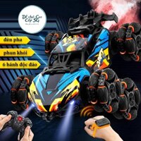 [Hỏa tốc HCM] Xe điều khiển địa hình 6 BÁNH phun khói có đèn, ô tô điều khiển từ xa drift làm quà tặng sinh nhật cho bé