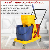 [HỎA TỐC HCM] XE VẮT NƯỚC LAU SÀN ĐÔI 46L, XE ÉP NƯỚC CÂY LAU NHÀ ĐA NĂNG