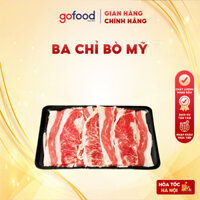 [Hỏa Tốc HN] Ba Chỉ Bò Mỹ USDA Choice (Loại Cao Cấp) Khay 500gr Chuyên Ăn Nướng, Lẩu, Nhúng Phở, Xào... - Gofood