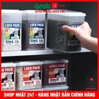 [Hỏa Tốc HN] Combo 4 Hộp nhựa đựng thực phẩm, đồ khô nắp liền Lock Pack nhựa PP số 5 cao cấp nội địa Nhật Bản