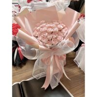 [Hoả tốc] Hoa Sáp bó 30 bông hồng Baby lưới trắng công chúa