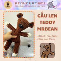 [HOẢ TỐC - KENHCUATAMI ] Gấu bông len Teddy MrBean handmade thủ công, hàng sẵn size 35cm