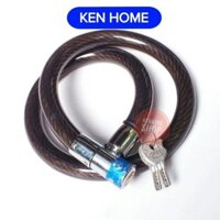 [HỎA TỐC] Khóa xe dây cáp bọc nhựa cỡ Đại có chìa khoá  KEN HOME