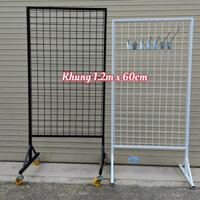 (Hoả tốc) Khung lưới sơn tĩnh điện cao cấp, khung lưới treo phụ kiện có chân 60 x 120cm