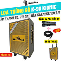 [Hoả Tốc] Loa BlueTooth Karaoke Chuyên Nghiệp K98-Music Box Tặng 2 Micro UHF Chống Nhiễu - Loa Kéo Kiomic BH 12 Tháng