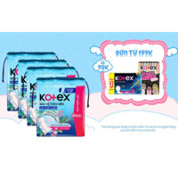 (Hỏa tốc ) Lốc 4 Gói băng vệ sinh Kotex Bảo Vệ Toàn Diện Ngày Nhiều và Đêm 28cm Siêu Mỏng Cánh 14 miếng/ gói