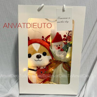 [Hoả tốc-m] Set quà Noel gồm gấu bông và hoa siêu dễ thương giá tốt