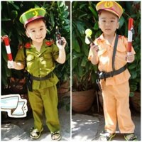 (Hỏa Tốc) Nguyên Set Đồ Công An Trẻ Em Đầy Đủ Phụ Kiện Đi Kèm/ Trang phục chú Bộ Đội Hải Quân Lính Rằn Ri kèm mũ cho bé