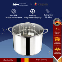 [Hoả Tốc] Nồi Luộc Gà Nguyên Con inox 304 5 đáy Kalpen Lermart L28/30, Size 28/30cm
