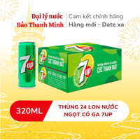 [HỎA TỐC] Nước ngọt 7UP lon 320ml (Thùng 24 lon) (Date xa)