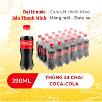 [HOẢ TỐC] Nước ngọt COCA-COLA chai 390ml (Thùng 24 chai) (Date xa)