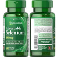 (Hoả Tốc) Puritan’s Pride High Potency Selenium 200mcg 100 viên của Mỹ