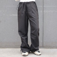 [HOẢ TỐC] Quần vải dù ống rộng cạp dây rút baggy unisex nam nữ năng động