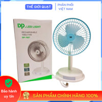 [HỎA TỐC] Quạt bàn sạc tích điện DP-7627 tích hợp đèn led, điều chỉnh hướng gió tiện lợi