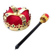 (Hỏa Tốc) Set 2 món Mũ và gậy quyền trượng Vua hoàng tử mũ scepter trang trí đạo cụ cosplay trẻ em trang phục hóa trang