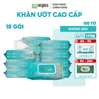HỎA TỐC SG_Thùng 10 gói khăn ướt cho bé Happy Kids gói lớn 100 khăn không mùi siêu tiết kiệm