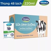 hoả tốc Thùng 48 Bịch Sữa dinh dưỡng Vinamilk không đường ít đường có đường 220ml love