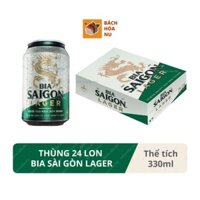 [Hoả tốc] Thùng bia Sài Gòn xanh Lager 330ml x 24 lon