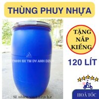 [HOA TOC] Thùng Phi Nhựa Xanh 25L, 30L, 60L, 100L, 120L, 160L, thùng phuy nhựa đựng nước, thùng dược phẩm - Mới 95%