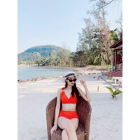 (hỏa tốc -Tphcm )bikini áo tắm  hai mảnh gọng nâng ngực bản to quần  nhún che khuyết điểm