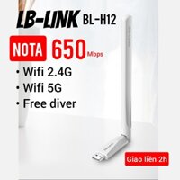 [Hỏa Tốc] USB WiFi LB LINK 650 Mb có 5Ghz giúp thu wifi cho PC tốt loại gaming là 1300mbps anten đôi lblink