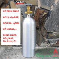 [HỎA TỐC] Vỏ bình nhôm 4 lít | Vỏ chứa khí áp suất 169bar | Vỏ chứa khí N2O/CO2 - Mua nhiều giảm giá
