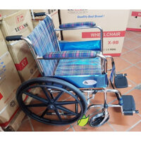 (Hoả tốc) Xe lăn bánh mâm, vải caro Lucass X-9B | X9B - Công nghệ Mỹ - CHIKA