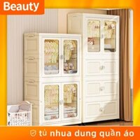 🚛Hỏa Tốc🚛65cm tủ nhựa đựng quần áo Màu trắng tủ nhựa duy tân không cần lắp đặt tủ quần áo trẻ em