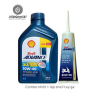 [hoả tốc]Combo Tay Ga Nhớt & Láp Shell ADVANCE 4T AX7 10w40 800ml