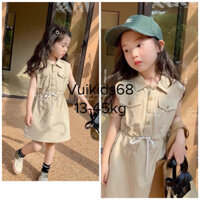 (Hoả tốc)Đầm Váy Tết/ du lịch/ đi biển/ đi học cho bé. Váy kaki cotton siêu đỉnh, chất mềm, thoáng mát cho bé 13-45kg