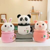 [Hỏa Tốc]Gấu Kèm Mền Thỏ Cốc, Chăn Gối Văn Phòng Heo Cốc, Gấu Trúc hàng Quảng Châu