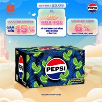 [HỎA TỐC]Thùng 24 Chai Nước Ngọt Có Gaz Pepsi Vị Chanh Không Calo (390ml /chai)