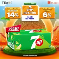 [HỎA TỐC]Thùng 24 Lon Nước Ngọt Có Gaz 7Up (235ml/lon)