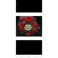 hoa trang trí xe cưới, xe rước dâu bằng vải lụa đẹp