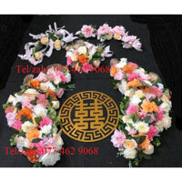 hoa trang trí xe đám cưới- hoa vải đẹp