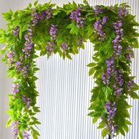Hoa Tử Đằng Giả/Hoa Treo Màu Tím/Hoa Trần Dây Leo Hoa Giả Trang Trí Dây Leo Nhựa Ống Điều Hòa Che Chắn Quấn
