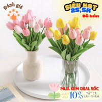 Hoa Tulip giả trang trí chất liệu cao su PU cao cấp 34cm -Lily's decor house