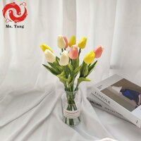 Hoa Tulip giả trang trí nội thất với bình phòng khách ngủ khô bó Ins chụp ảnh đạo cụ