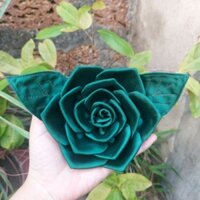 Hoa vải trang trí váy đầm màu xanh lá đậm có ghim cài ( màu khác inbox)