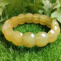 Hoa văn mới lụa vàng ngọc tay bè phiên bản rộng vòng cung vàng thạch anh ngọc bích Vòng tay tấm hạt