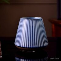 Hoa văn phong cách Châu Âu phong cách cổ điển màu xanh men gốm sứ Bình hoa Bộ ba món đồ trang trí thủ công trang trí nhà cửa