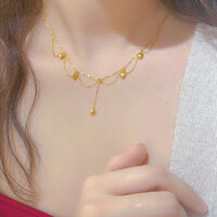 Hoa Vàng Lụa Trái Tim Tình Yêu Vòng Cổ Nữ Niche Ánh Sáng Sang Trọng Cao Cấp Tua Rua Bộ Dây Xích Sang Trọng Phù Hợp Với Bạn Gái 12.11