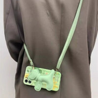 Hoa Xanh Và Vàng Tươi Thích Hợp Cho IPhone 15 Promax Ốp Lưng Điện Thoại Dây Đeo Ngang 13 Apple 14 Nữ 12 Dây Đeo Tay 11 Vỏ IPhone Chống Rơi