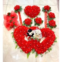 HOA XE CƯỚI - BỘ HOA TRANG TRÍ XE CƯỚI - BÔNG GẮN XE ĐÁM CƯỚI CÓ NAM CHÂM