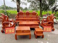 [Hoàn thiện] Mẫu Bàn Ghế Tần Thủy Hoàng Tay 14 Gỗ Hương Đá Cao Cấp
