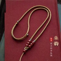 Hoàng Đế Cinnabar Mặt Dây Chuyền Vòng Cổ Dây Ngọc Mặt Dây Chuyền Vàng Mặt Dây Chuyền Dệt Tay Nam Nữ Có Thể Điều Chỉnh Bằng Dây040201
