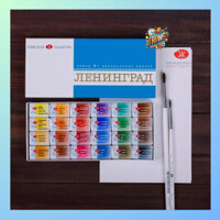 hoaphamtrang88 Bộ Màu Nước White Nights Leningrad 24 Màu - Sắc tố cao, Chuẩn Màu hội họa